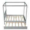 NicBex Full Size Canopy Bed with Twin Trundle,Wood Platform Bed Frame with Headboard for Adults,Boys,Girls - 3 of 4