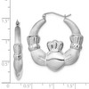 Black Bow Jewelry Sterling Silver Claddagh Hoop Earrings - 35mm in Diam. (1-3/8 in) - 4 of 4