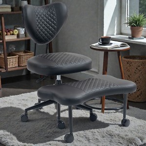 Mshliw Ergonomic Cross-Legged Meditation Chair with Lumbar Support, Height-Adjustable Cushion, Casters and 360° Rotation, Dining Chair, for Office - 1 of 4