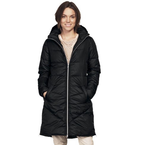 ellos Women's Plus Size Long Puffer Coat, 5X - Black