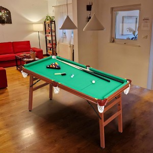 Portable Folding Pool Table for Kids and Adults - Complete Accessories Set with 2 Cue Sticks, 16 Balls, Triangle Rack, Chalk - 1 of 4
