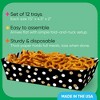 Big Dot of Happiness Black & Gold Party Paper Food Trays, Disposable Double-Sided Paper Food Holders for Nachos, Hot Dogs, French Fries - 12 Ct - 3 of 4