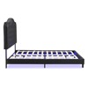 DOMETOUR Queen Upholstered Bed - Button Tufted Curve Design - Wood Slat Support - Easy Assembly - Black Velvet with LED Light - Platform Bed - 4 of 4
