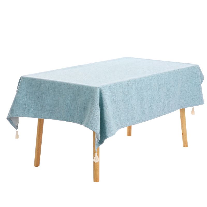 Unique Bargains Tassels Wrinkle-Resistant Washable Cotton Linen Tablecloth 1 Pc, 1 of 6