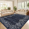 Modern Floral Washable Rug with Non-Slip Backing, for Bedroom & Living Room - 2 of 4