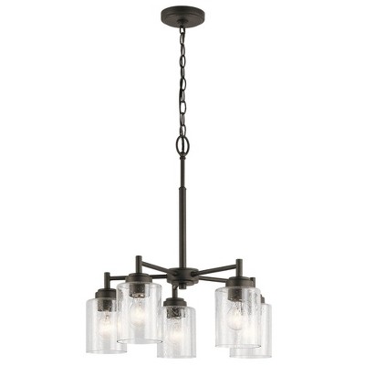 Winslow Brushed Nickel 5-Light Mini Chandelier with Clear Glass