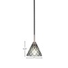 Toltec Lighting Paramount 1 - Light Pendant in  Matte Black/Brushed Nickel with 7" Diamond Ice Art Glass Shade - 2 of 2