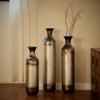 Aukfa Modern 3-Piece Brown Metal Droplet Shaped Floor Vase Set – Large Glazed Decorative Vases for Home Décor - 4 of 4