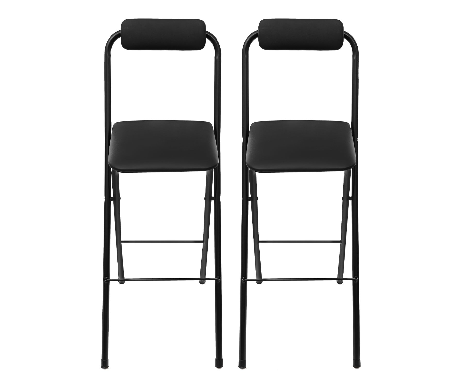 YIYIBYUS Foldable Bar Chair, 2Pcs PortableTall Bar Stool, Black