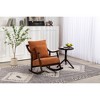 Upholstered Rocking Chair with Fabric Padded Seat,Comfortable Rocker Solid Wood for Living Room,Modern Armchair - 3 of 3