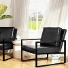 Hooseng Modern Style PU Leather Accent Armchair With Backrest And Seat Cushions, Comfy Upholstered Lounge Chair With Metal Frame And Ergonomic Design - 4 of 4