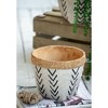 Okak Cement Planters Pot Set of 2，Plant Pots with Black Chevron Patterns, Flower Pots for Indoor Outdoor Plants - 4 of 4
