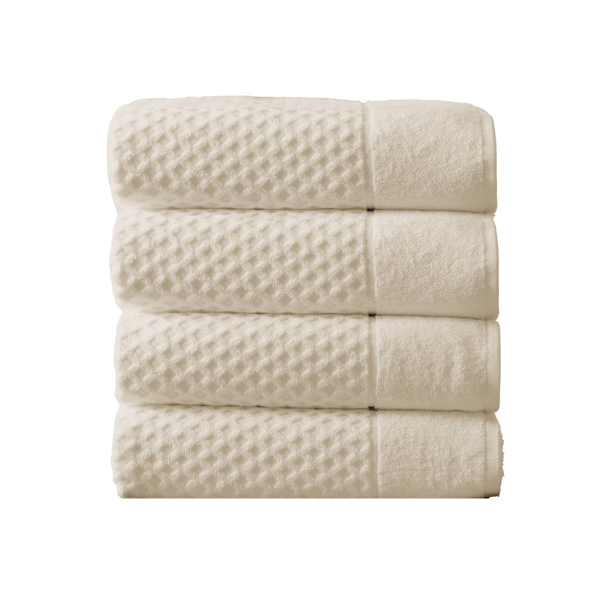 Isla Jade 4pc Diamond Textured Bath Towels Set Oatmeal