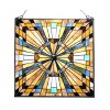 Chloe Lighting Flare Tiffany-Glass Mission Square Window Panel 24" - 2 of 4