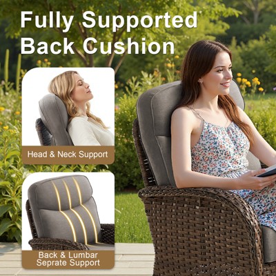 Back and neck support cushions on chair