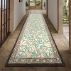 Washable Area Rug - Thin Low Pile, Farmhouse Botanical Print, Large Living Room/Dining Room/Bedroom Carpet - 3 of 4
