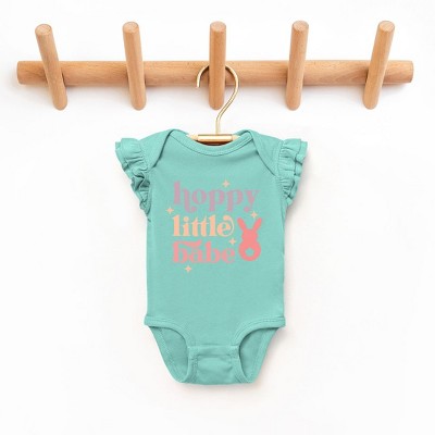 The Juniper Shop Hoppy Little Babe Baby Flutter Sleeve Bodysuit
