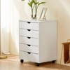 SEVOBAL Utility Storage Drawers 5 Drawers Premium Mobile Storage Chest, Elegant Multi Organizer with Wheels for Living Room, White, 18.7"*15.7"*25.3" - 2 of 4