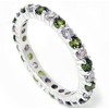 Pompeii3 1 1/2ct Peridot & Diamond Common Prong Eternity Wedding Ring 14K White Gold - 2 of 4