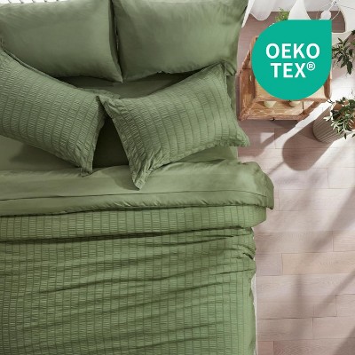 Der Rose BALHAM TRADE-Queen Size 7 Pieces Olive Green Seersucker All Season Bedding Set, All Season Bedding Sets Light Purple-Queen 88"x88" — фото 3