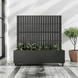 MAYEERTY Planter Box with Trellis Iron  Classic  3-Piece Set - 1 of 4