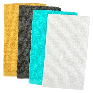 Barmop Towels (Set Of 4) - Design Imports, Gold/Black/Blue/White