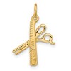 Black Bow Jewelry 14k Yellow Gold Comb and Scissors Charm or Pendant, 16mm (5/8 inch) - 3 of 4