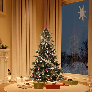 4.5ft Pre-lit Artificial Christmas Tree, Spruce Prelit Christmas Trees for Home, UL Listed Lights Incandescent Warm Light - 1 of 4