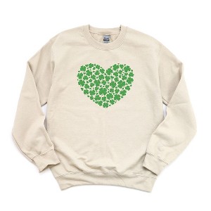 Simply Sage Market Women's Graphic Sweatshirt Shamrock Heart St. Patrick's Day - 1 of 3