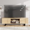 Industrial TV Stand for 80 Inch, Modern Entertainment Center with 2 Drawers, Wooden Media Cabinet with Heavy Duty Leg - 3 of 4