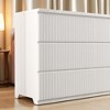6 Drawer Dresser Storage Cabinet, Wide Chest of Drawers with Wavy Panel, Wood Clothes Organizer for Bedroom, Hallway, Entryway, Living Room - 2 of 4