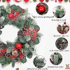 Attop 22 Inch Christmas Wreath Christmas Wreaths with Red Balls Holly Berries Pine Cones and Eucalyptus Leaves - 2 of 4