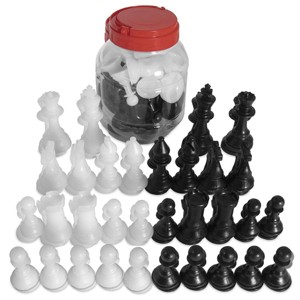 Slickblue Bulk Chess Pieces with Storage Bucket – Ideal for Clubs, Schools, Tournaments & Game Nights - 1 of 3
