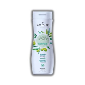 Attitude Super Leaves Shower Gel Nourishing Olive Leaves - 16 oz - Wash Away the Day, Naturally - 1 of 3