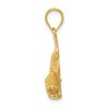 Black Bow Jewelry 14k Yellow Gold Diamond-Cut & Satin 2D Shark Pendant, 20mm (3/4 Inch) - 2 of 4