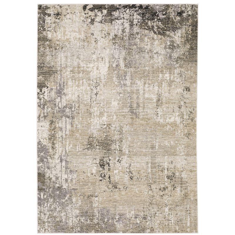 Nirvan Distressed Abstract Indoor Area Rug Beige/Gray - Captiv8e Designs, 1 of 14