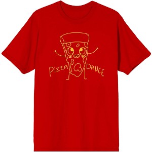My Pizza Day Happy Pizza Dance Men's Red Graphic Tee - 1 of 3