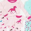Leveret Girls Cotton Pajamas with Matching Doll Outfit – 2 Pack – Horse & Flamingo - 2 of 4