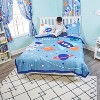 Everyday Kids Mermaid Twin/Full Size Bed Comforter with a Rocket and Planets; All Season Orange, Red and Blue Comforter - 3 of 4