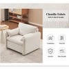 SeaCamel 001 Swivel Chair - 360° Rotating, Chenille Fabric, High-Resilience Cushion, Ergonomic for Living Room/Bedroom/Office - Ivory White - 4 of 4