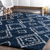 Nuloom Iola Geometric 5x8 Shag Area Rug for Living Room Bedroom Dining Room Nursery, Blue/White - 2 of 4