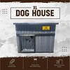 Rugged Ranch XL Dog House, Wooden Outdoor Kennel for Large Dogs with Hinged Roof, Weatherproof Shelter, Removable Floor, Black/Gray - image 2 of 4