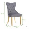 NicBex Set of 2 Dining Chair with Tufted Button Backrest Modern Velvet Fabric Accent Chair with Wood Legs for Kitchen,Living Room - 3 of 4