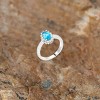 Slickblue Women's CZ Petite Oval Ring, Silvertone Brass, 7.5mm x 5.5mm Oval Stone, Available in 5 Colors, Sizes 5-10 - 3 of 3
