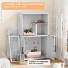 Indoor Double-Layer High Cat Litter Box Furniture, Cat Litter Box with Platform - 4 of 4