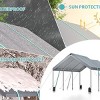 Outdoor 12×20 FT CarPort, Car Tent with Removable Roof and Side Walls, Portable Car Tent Garage with Adjustable Peak Height-Coolbibila - 2 of 4