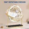 Garvee 19" Vanity Mirror with Smart Touch, 3-Color Dimmable, 360° Rotation, Storage Base, Removable 10X Magnifier, Round Gold Makeup Mirror - 4 of 4