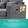 104" Linen Fabric Armrest 4-Seater Sofa with Side Storage Pockets and 4 Pillows - 4 of 4