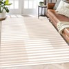 Area Rugs: Washable Non-Slip Modern Abstract Stripes Carpet, Soft Low Pile Foldable Stain Resistant Rugs for Living Room, Bedroom, Home, Brown - 3 of 4