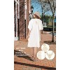 LA LEELA Women's House Daily Routine Evening Wear Casual Dress Tunic Ladies Cover Ups for Women Caftan Bikini Mini Kaftans for Women 2X-3X White Solid - 4 of 4